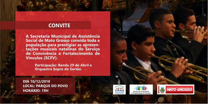 Você está visualizando atualmente Secretaria de Assistência Social de Mato Grosso encerrará atividades de 2018 com a Orquestra Sopro do Sertão